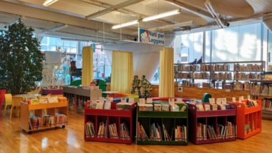 L'area della biblioteca civica dedicata ai ragazzi
