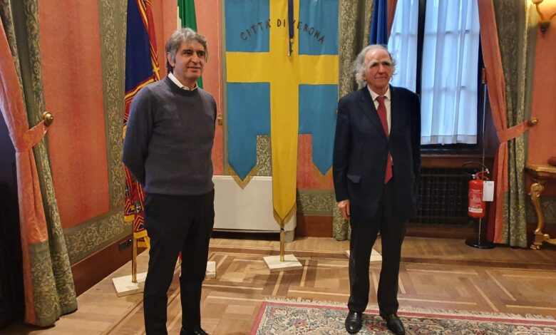 Il sindaco Sboarina e Vittorino Andreoli