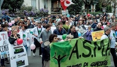 Una protesta capeggiata dal Comitato A.S.M.A. di Verona per la salute e l'ambiente