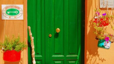 La porta d'ingresso di un affittacamere