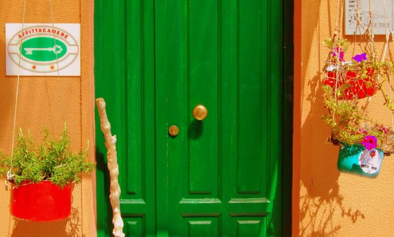 La porta d'ingresso di un affittacamere